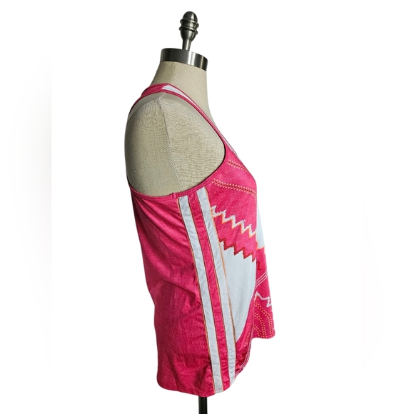 LUCKY IN LOVE Pink Pattern Racerback Tank Top | SZ XL - Picture 2 of 8
